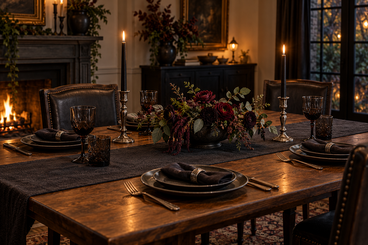 Gothic Table Decorations for Everyday and Dinner – Midnight Gothic Decor